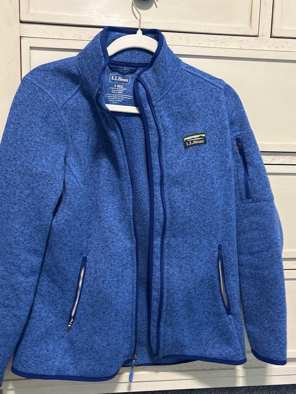 L.L.Bean Heather Royal Blue Zip-Up Fleece Jacket